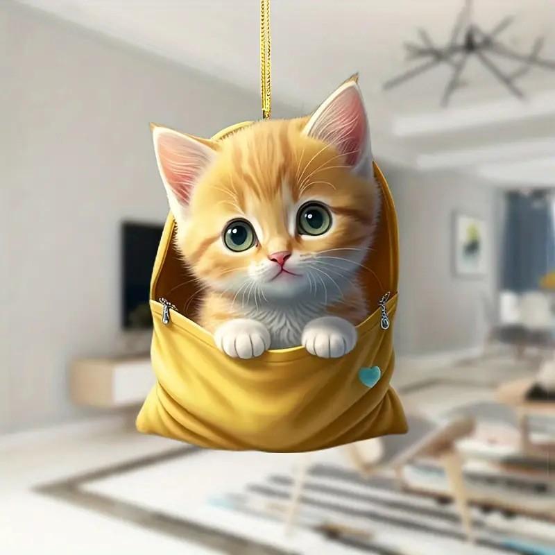 Cheerful Acrylic Animal Keychain For Car Interior And Home Decor Featuring Adorable Cats Dogs And Squirrels