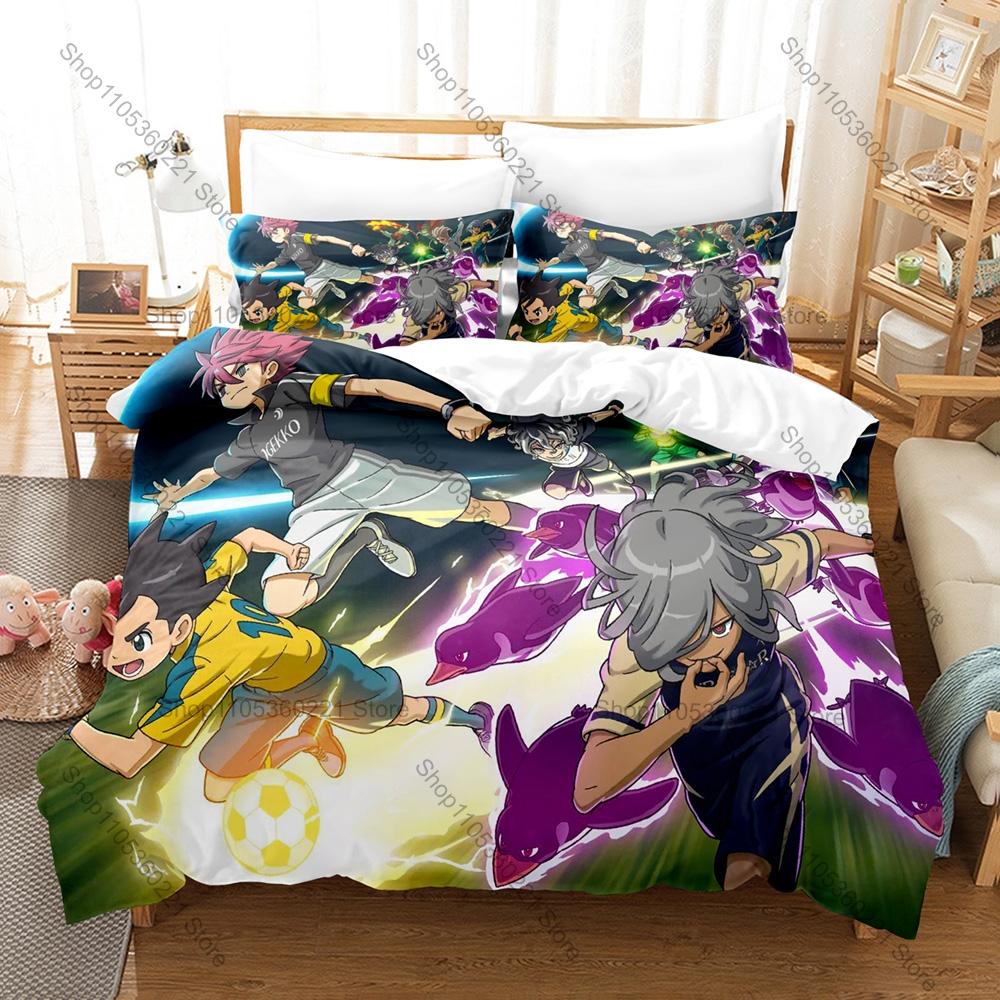 Inazuma Eleven GO Beddengoed Set Dekbedovertrek + 2 Kussenslopen Sport Voetbal Anime Raimon Teamgeest Beest Slaapkamer Decoratie