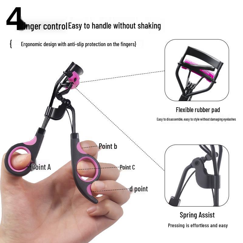 Sunflower Portable Eyelash Curler with Comb - Natural Curling & No Pinching, Beginner-Friendly, Wide Angle Clip.