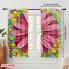 2pcs 2D flat printing Window Curtains Cool Flower_a Polyester Without Electricity Holiday Decorations Perfect for Photo Booths &