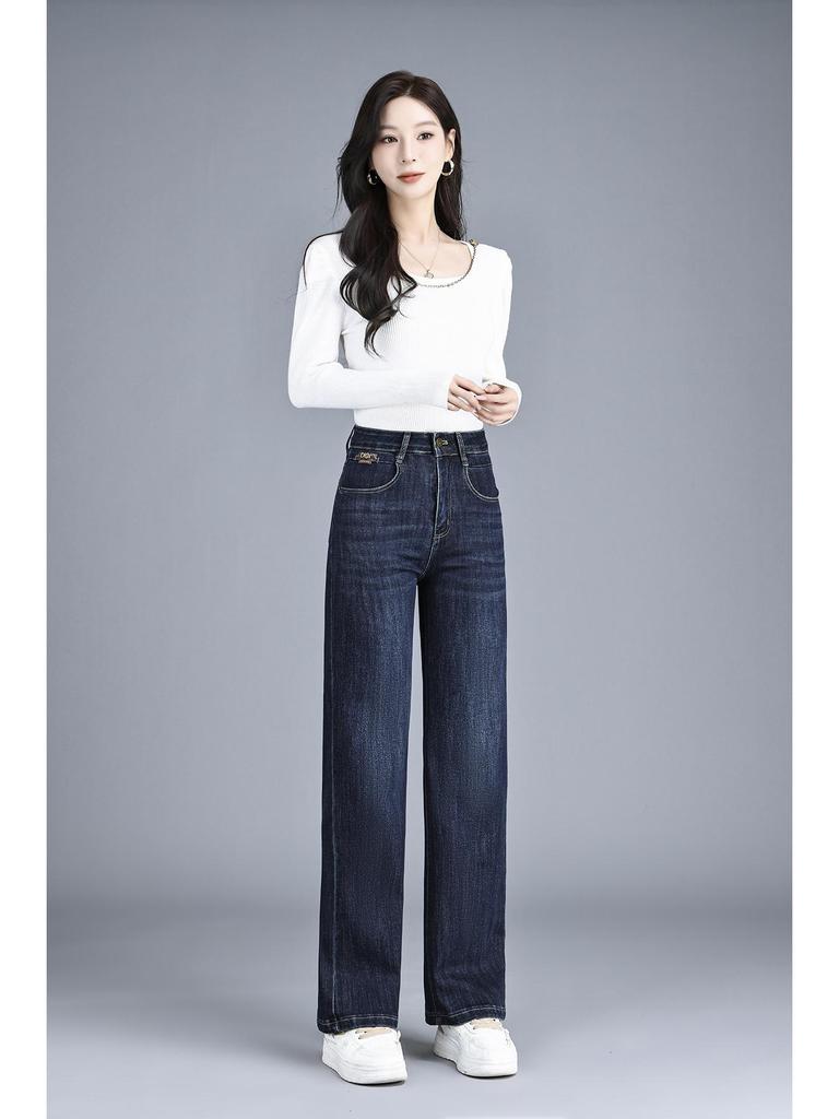 Autumn/Winter 2025 High-Waisted Plus Size Elastic Pants: Narrow, Wide, and Straight-Leg Styles for Women.
