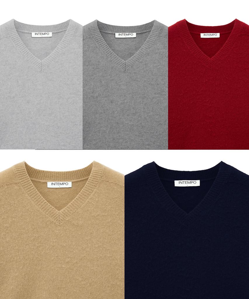 INTEMPOMOOD V-Neck Shaggy Dog Soft Wool Knit: 5 Colors