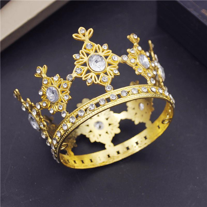 Birthday Crown Cake Decoration Small Circle 8cm Children Diadem Bridal Wedding Hair Jewelry Tiaras Head Ornaments
