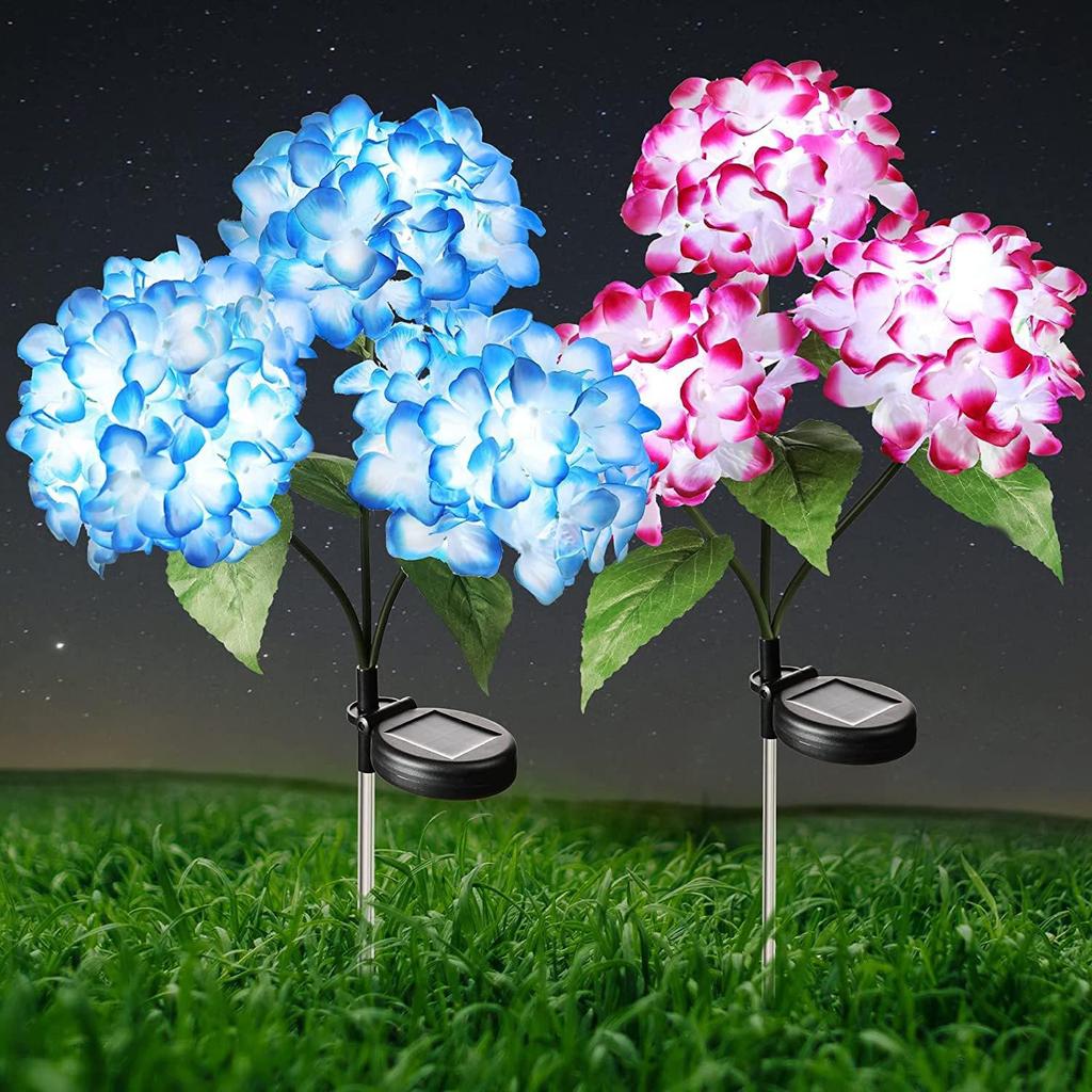 Solar-Powered LED Hydrangea Lantern: Outdoor Waterproof Fake Flower Lawn Lamp