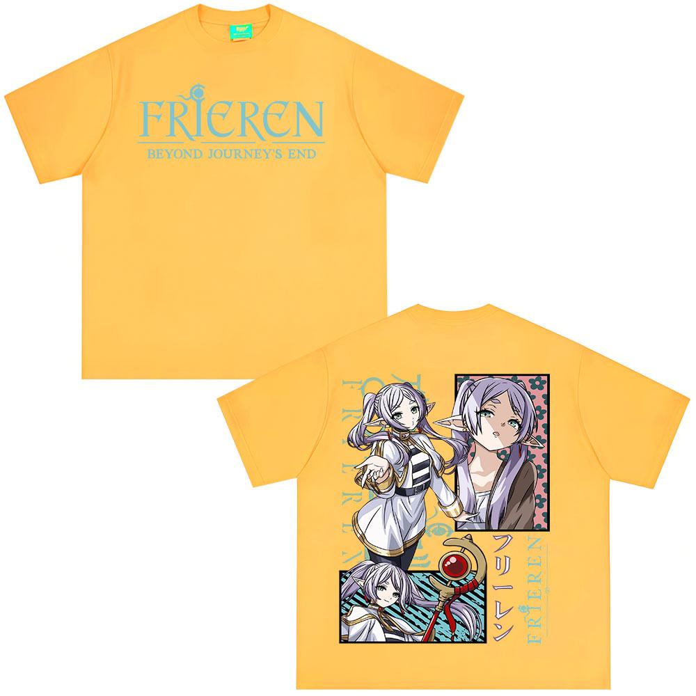 Anime Frieren Beyond Journeys End Frieren Koszulka Graficzna Mężczyźni Kobiety Odzież Moda Harajuku Y2K Krótki Rękaw Letnia Koszulka
