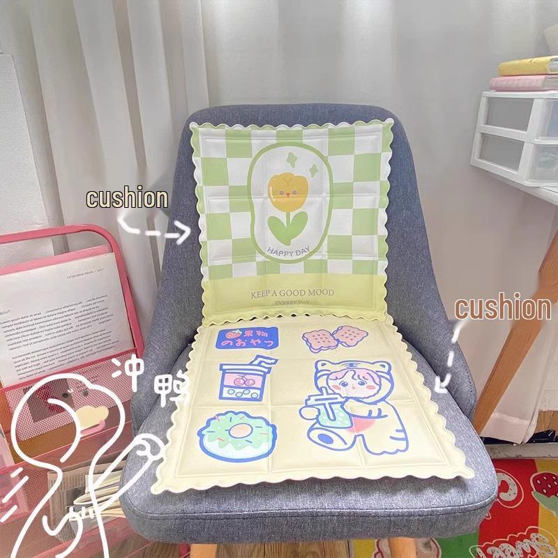 Summer Cartoon Cooling Gel Seat Cushion - Cute Office & Student Ice Pad for Heat Dissipation