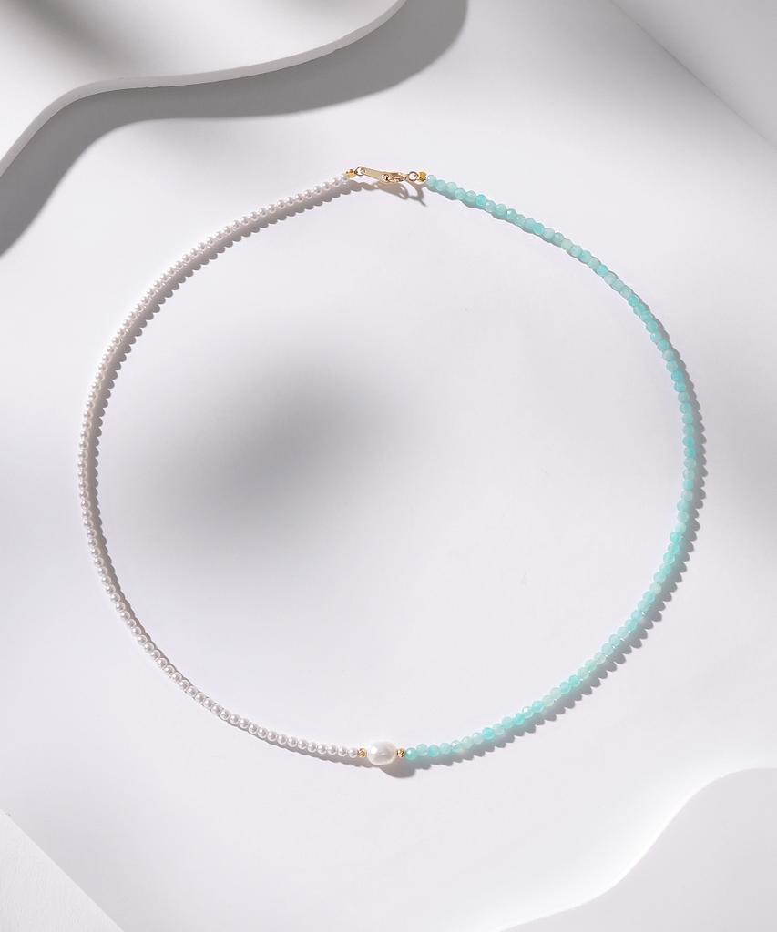 Mcel 14K Iris Half Freshwater Pearl Necklace