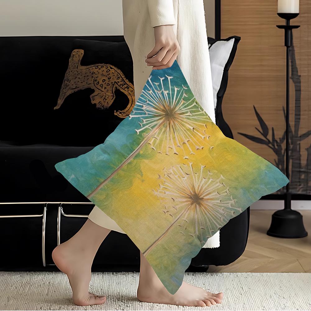 Abstract Dandelion Decorative Room Aesthetics Pillow Case Home Decor Bedroom Sofa Bed Couch Pillow Cover 45x45