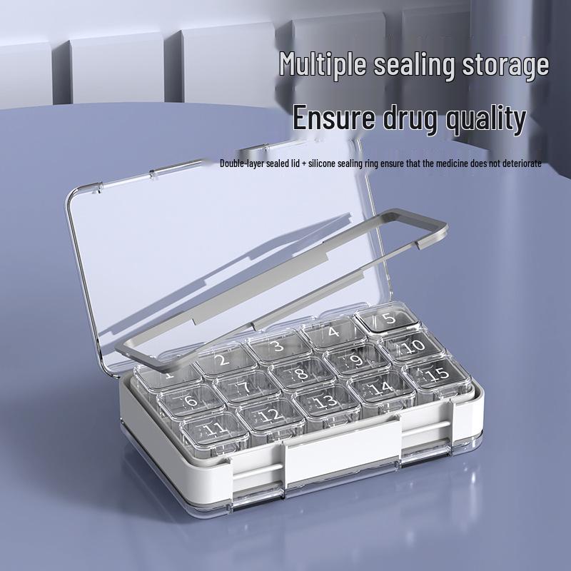 Large Capacity 30-Day Portable Pill Organizer and Dispenser