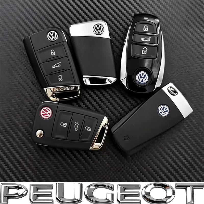 For VW Polo Golf MK6 MK7 MK7.5 CC Scirocco Arteon Touareg Taigo 14MM Car WE37 Remote Key Badge Emblem Metal Logo Stickers Tire Valve