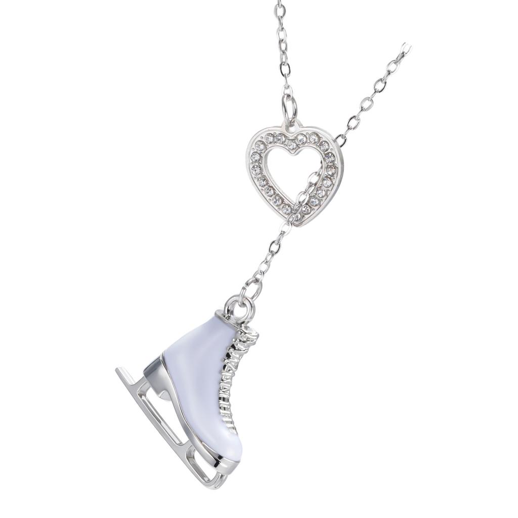 Sweet Candy Colored Alloy Skating Charm Necklace Featuring Crystals for Fashion Appeal