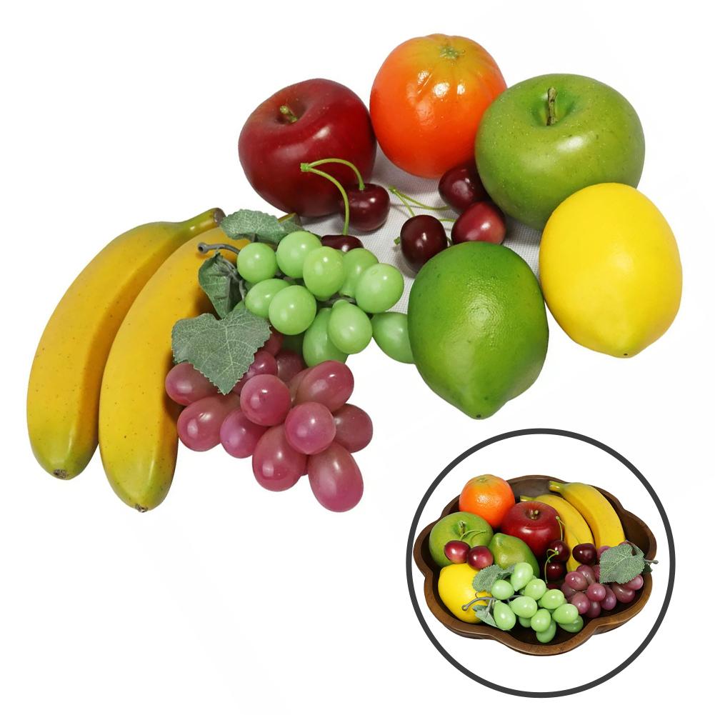 12 Piece Handmade Artificial Fruit Set Lifelike Faux Fruits for Decor Use