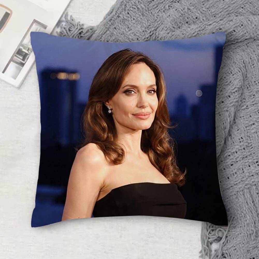 AAngelina jolie Doublesided Printed Square Decorative Cushion Cover for Sofa Living Room Home Decor