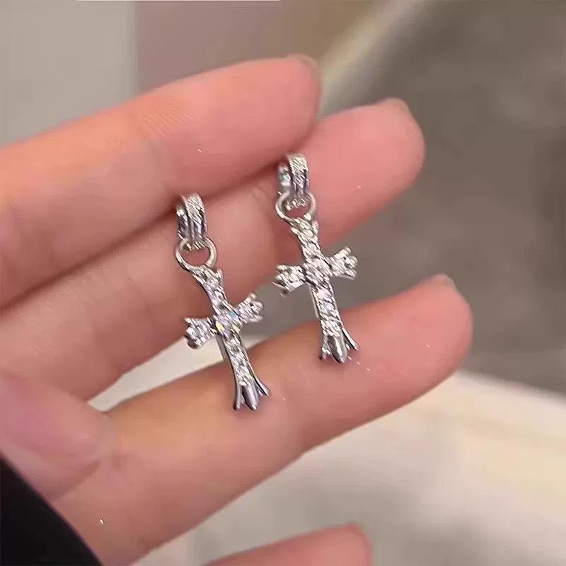 Female Aloof Style Niche Unique Cross Earrings