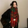 New Korean Style Christmas Plaid Large Scarf Dongdaemun Thickened Versatile New Year Shawl Long Student Warm Scarf