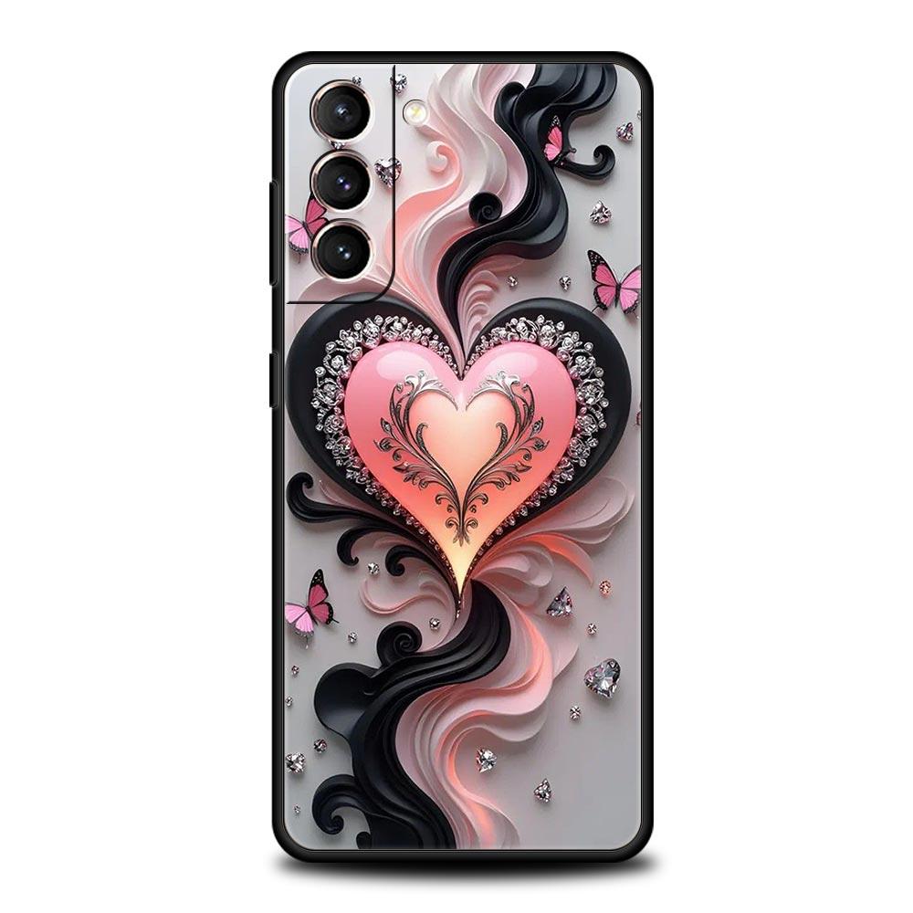 Colored Love Heart Printed Phone Case for Samsung Galaxy S26 S25 S24 S23 S22 S20 S21 FE Ultra S25 Edge Plus 5G Soft TPU Cover