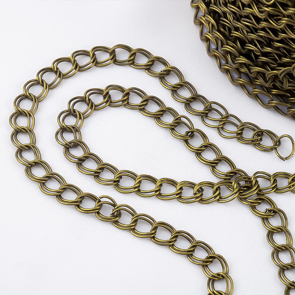 2M 1M 0,5M Antiek Brons Breedte 6mm IJzer Dubbele Verlengde Ketting Kettingen Diy Sieraden Maken Benodigdheden Ketting Accessoires