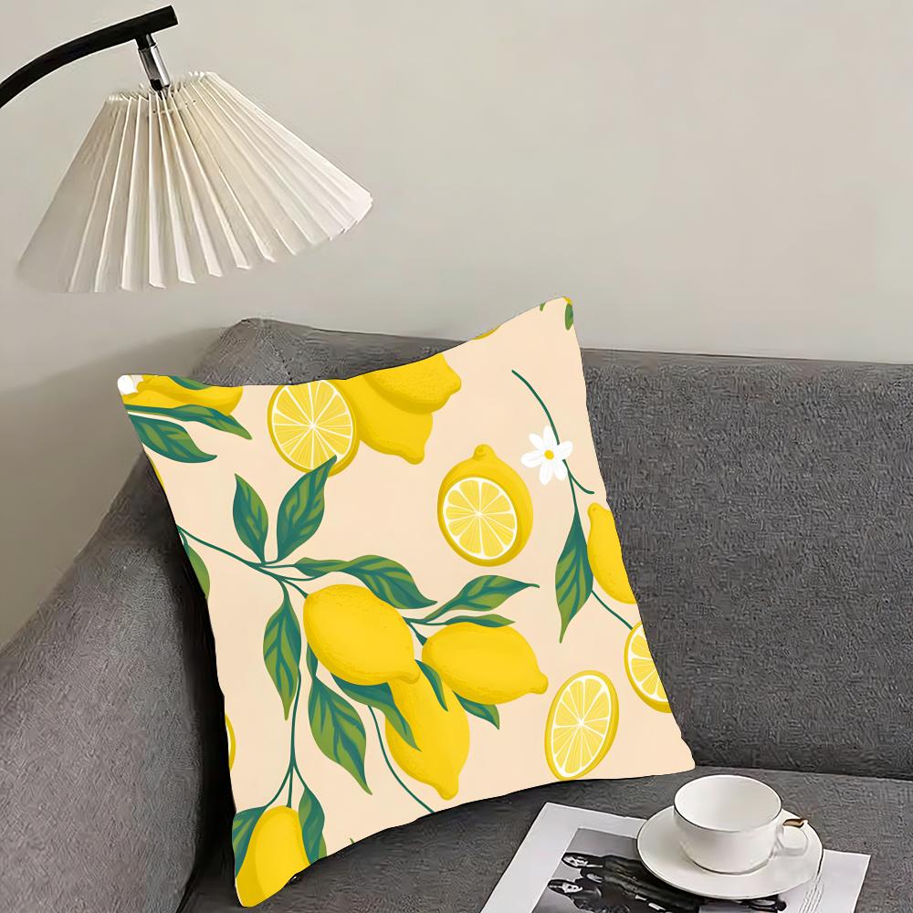 Lemon Fashion Cushion Cover Pillowcase Ultra Soft Skin Friendly Fabric Cloud Like Comfort  Concealed Zipper
