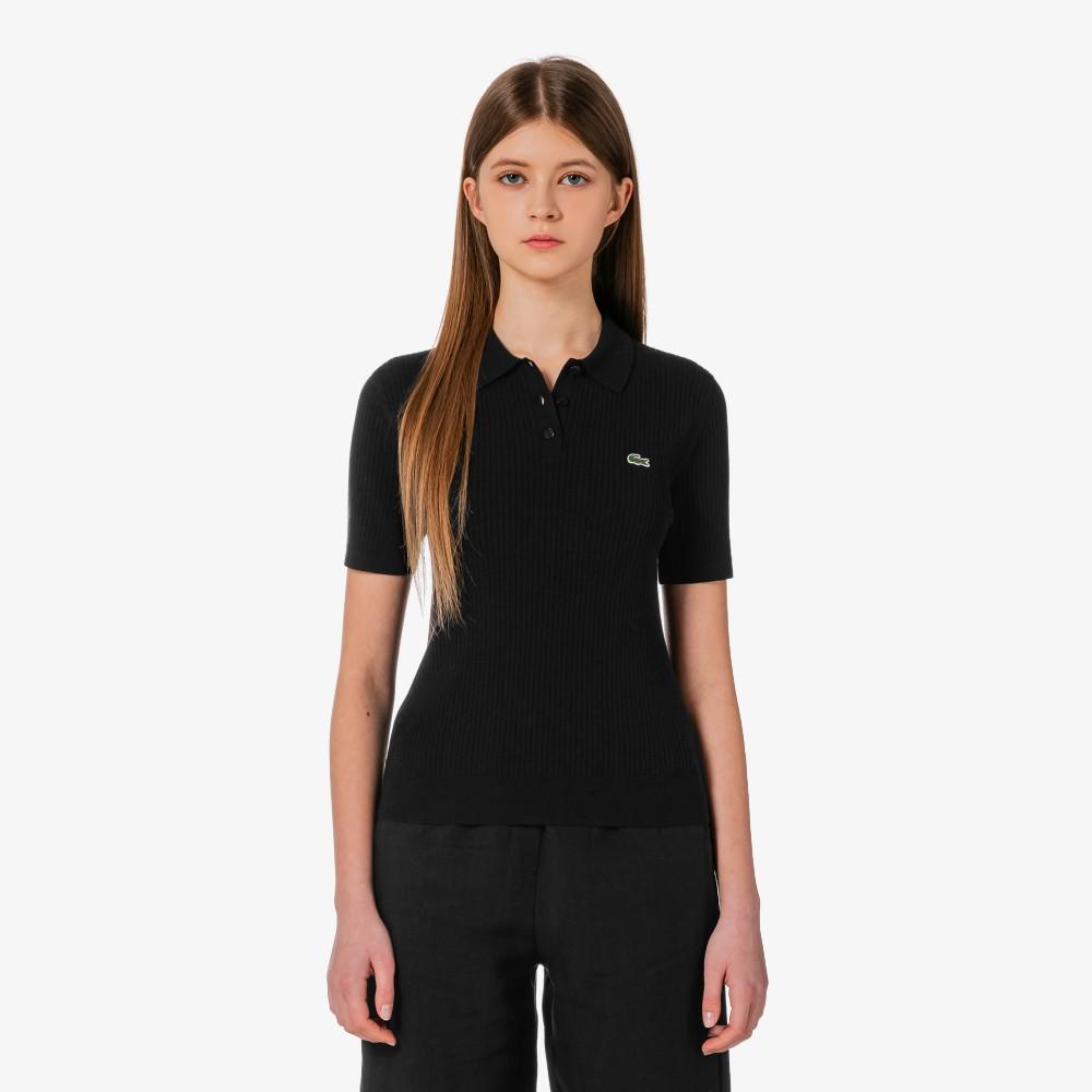 Lacoste Women's Rib Knit Sweater Polo Shirt PF530E-56G031