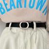 Women's American Retro Summer Black Leather Belt | Simple, Versatile, Trendy, Holeless Design