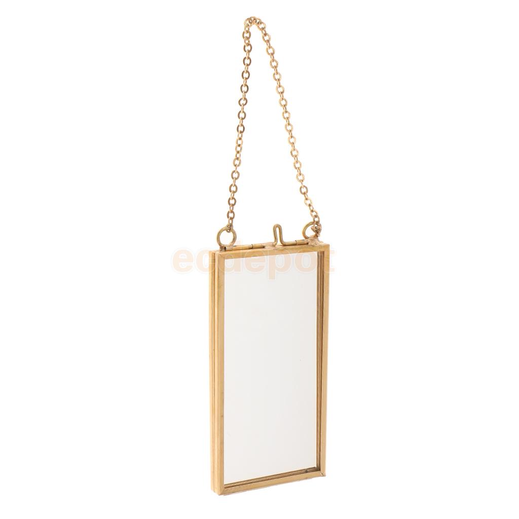 MagiDeal Industrial Style Double Sided Glass Hanging Photo Frame Wall Frame Flower Plant Specimen Portrait Display Frame Holder