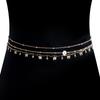 European and American summer sexy multi-layer metal waist chain, fashionable fringed butterfly rhinestone flower body chain