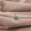 Blue Copper Turquoise Ring Handmade Gemstone Ring, 925 Solid Sterling Silver Ring Dainty Silver Jewelry, For Engagement Gift