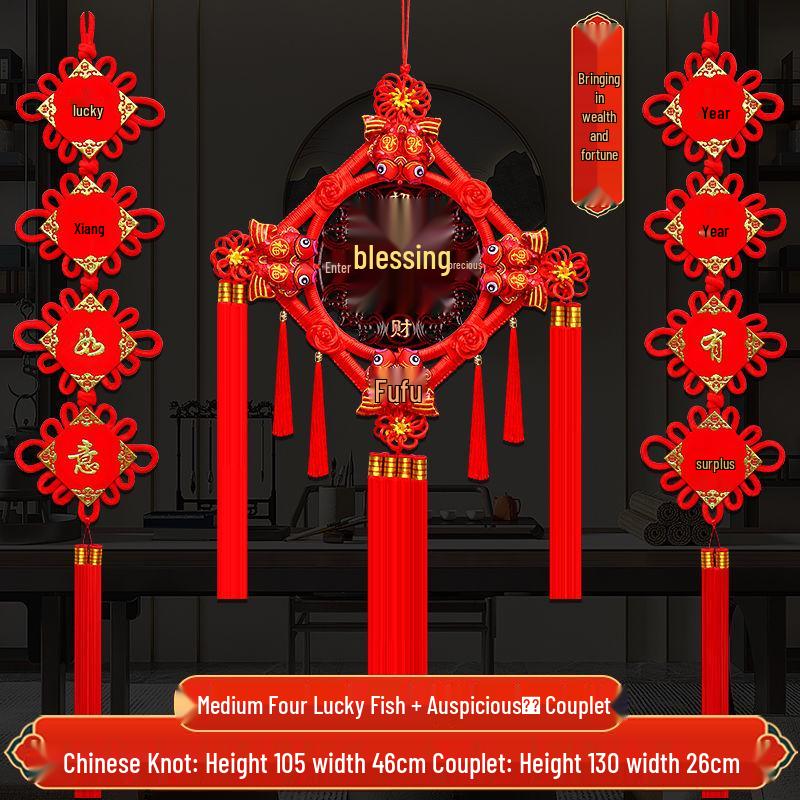 2025 High-End Chinese Knot Peace Fu Character Five Blessings Door Ornament for Living Room and Housewarming Decoration