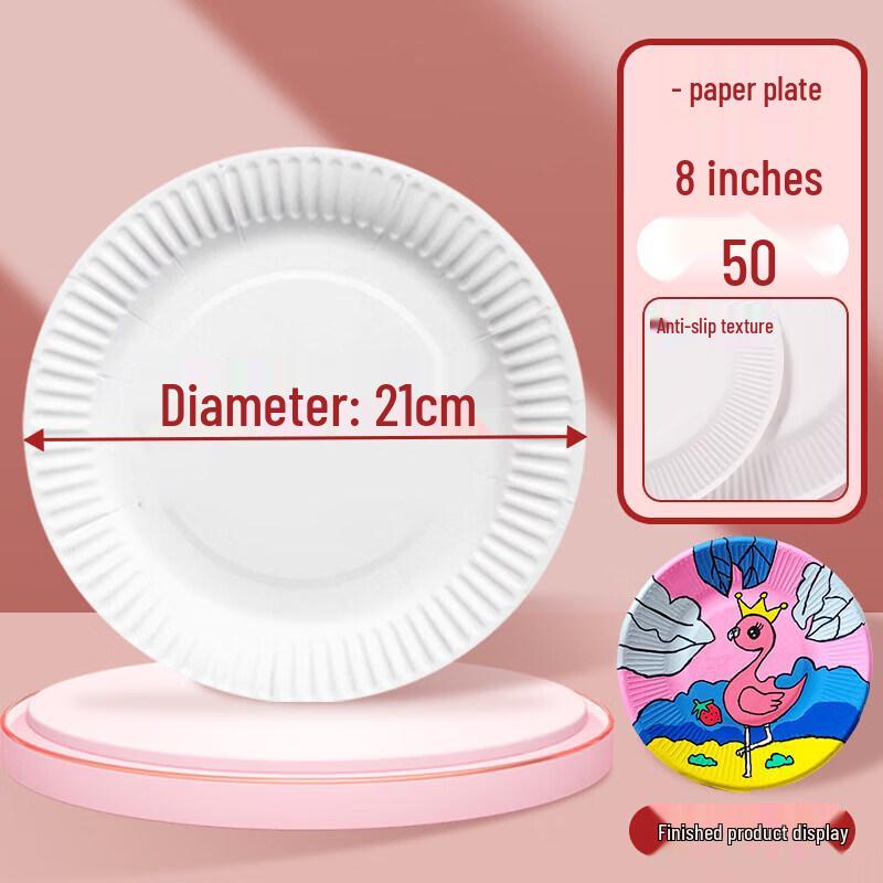Disposable White Round Paper Plates