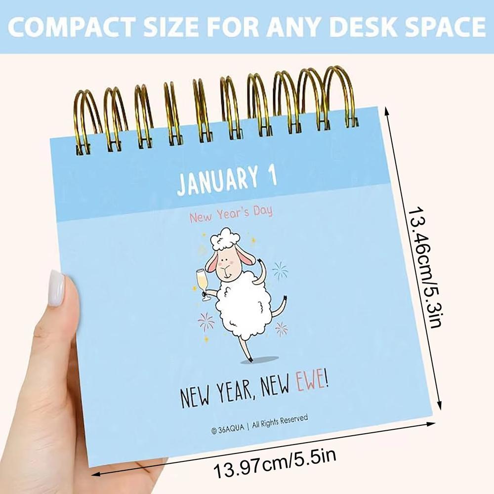 2026 Punny Motivational Desk Calendar Funny Pun Flip Calendar Daily Tear Off Desk Calendar With 365 Daily Day To Day Calendars