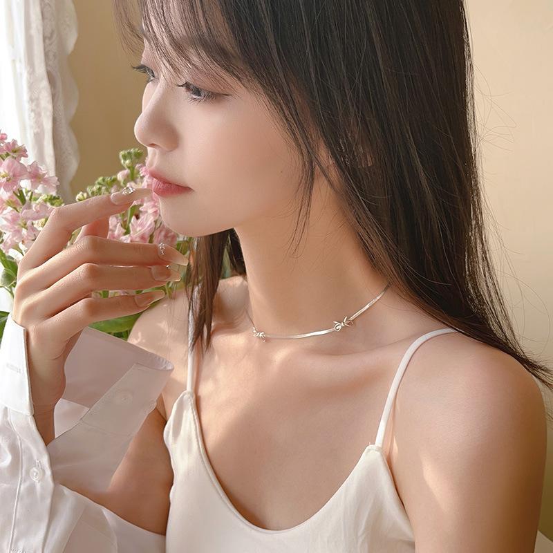 

Ожерелье-бант, женское, нишевый дизайн, изысканная цепочка на ключицу, ювелирное украшение