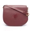Used Must Line Shoulder Bag Leather Bordeaux Used Women