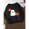 Girls' Stylish Round-Neck Sweatshirt, Casual Print Top
