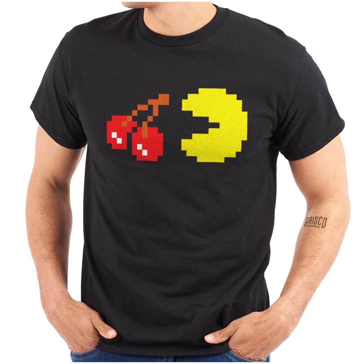 Retro Pixelated PACMAN Arcade Game Cherry Womens or Mens Crewneck T Shirt Tee M