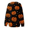 Women's Fashion Casual Long Sleeve Halloween Printed Neck Sweatshirt Top
