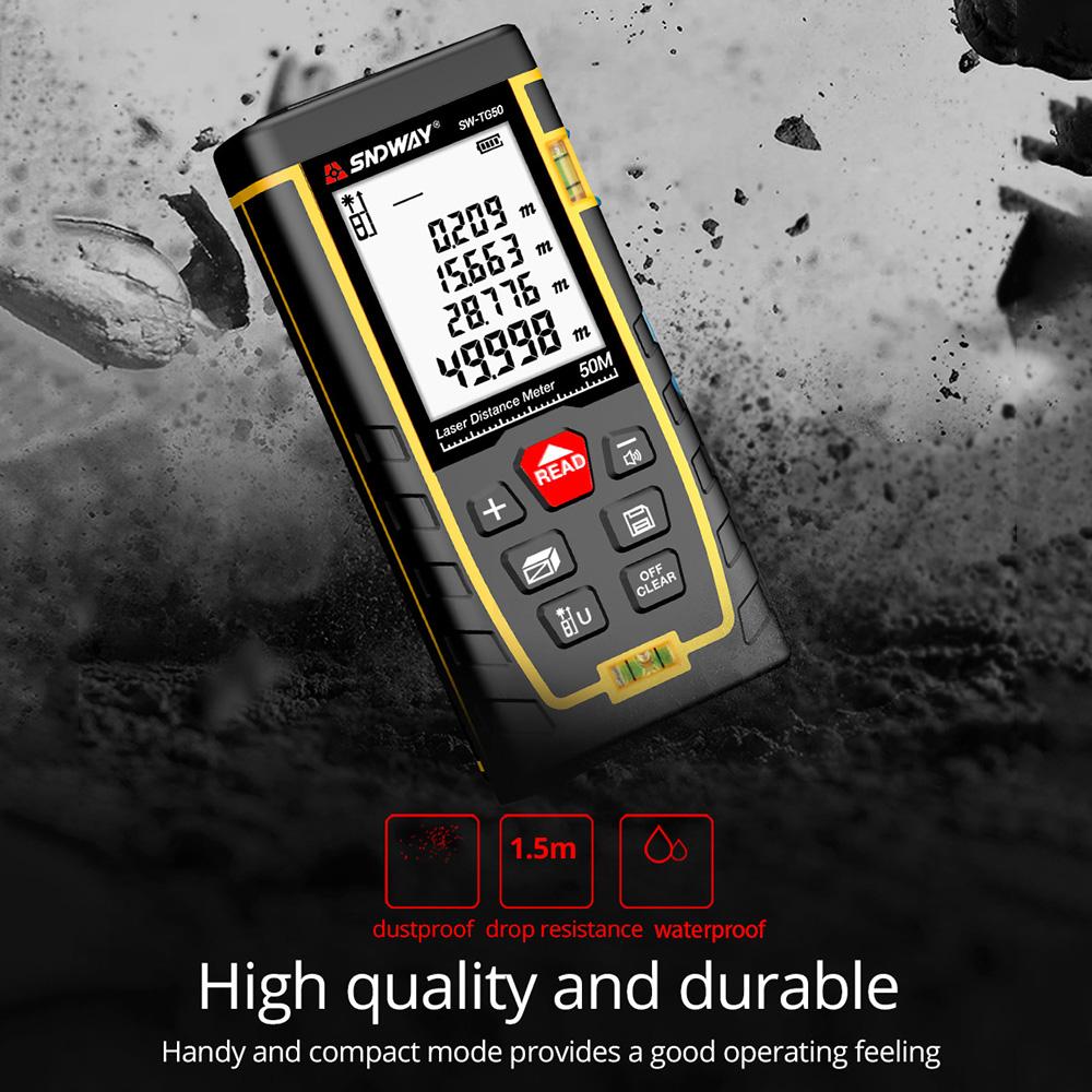 SW-TG50 Indicator de distanță cu laser Emițător de lumină roșie Dispozitiv de măsurare digital de 50 m Instrument portabil de măsurare a nivelului Cipul ST Speed