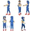 Kids Sonic Costume Blue Jumpsuit Foam Mask For Cosplay Fun!