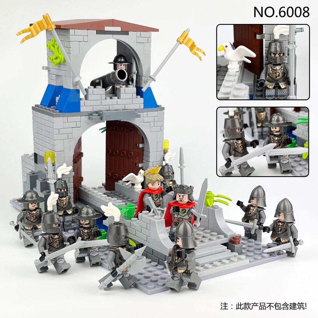 1602F Medieval Guardian Tower Building Bridge Miniature Military Building Block Model Toy