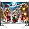 Santa Claus Village Christmas photography background holiday theme suitable for studio shooting