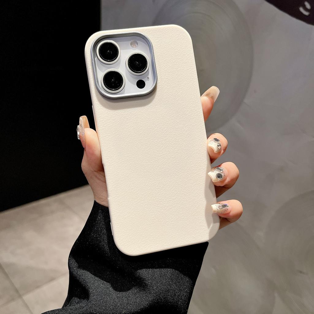 Applicable To IPhone 16 Magnetic Suction Phone Case Simple Leather Pattern New Apple 15 Protective Case 14Promax High End Sense