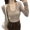 Womens Long Sleeve T-Shirt 2-Pack Slim Fit Casual Basic Tops Ins Style