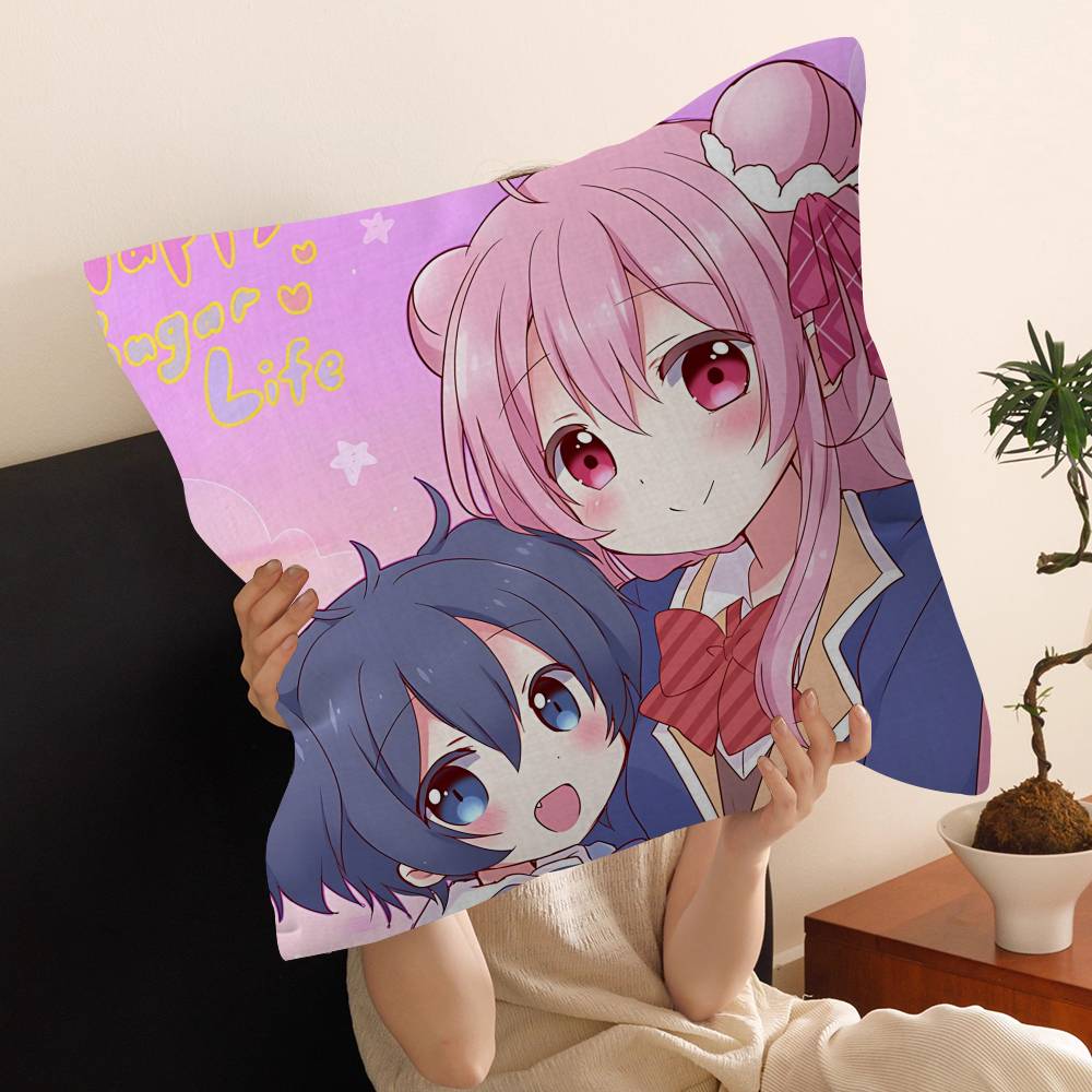 

Happy Sugar Life Pillow Covers Cartoon Sofa Decorative Home Doublesided Printing Short Plush Cute Cushion Cover 30x30 cm