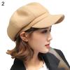 British Style Felt Solid Color Wide Brim Women Beret Winter Warm Peaked Cap Hat