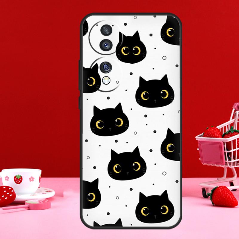 Cute Cat Pattern Kitten Case For Honor Magic 6 5 Pro 50 70 90 Lite X6 X7 X8 X9 X6a X7a X8a X9a X8b X9b Back Cover