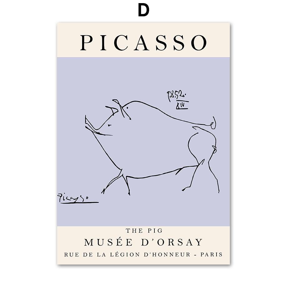 Abstract Picasso Elephant Mouse Bird Cat  And Prints Wall Art Canvas Painting Wall Pictures For Living Room DecorNordic Posters