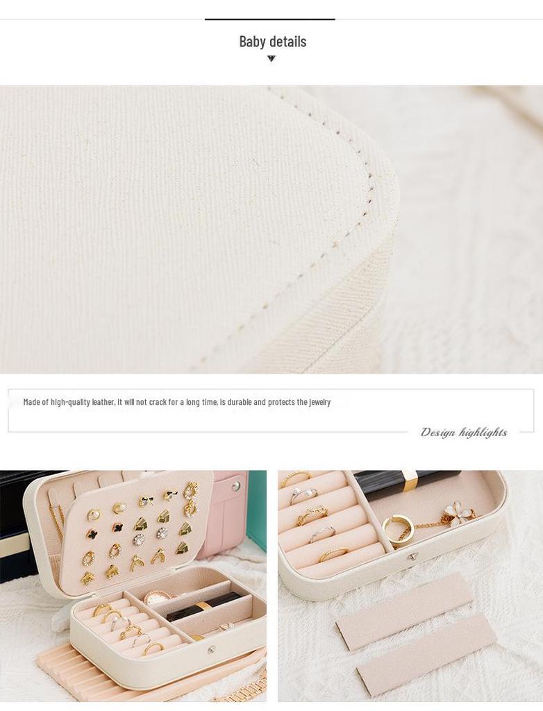 Compact Travel Jewelry Box for Bracelets and Earrings