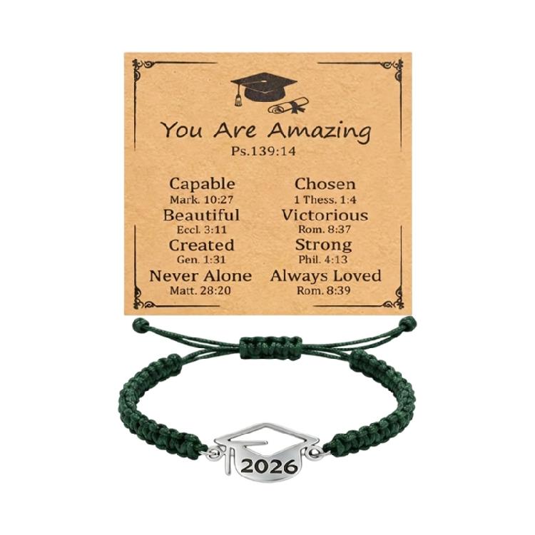 Trendy Flat Knot Friendship Bracelet With 2026 Graduate Theme Graduation Wristband For Schoolmates And Special Occasions