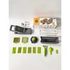 14in1 Multifunctional Vegetable Chopper, Vegetable Slicer Dicer Cutter, Black/Green, Kitchen Cutting Tool