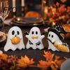 Glossy Resin Halloween Figure 3Pcs Decoration, Micro Landscape Miniature Figurines, Cute Ghost Kids Decoration Pumpkin Fairy Garden Ornament for Home