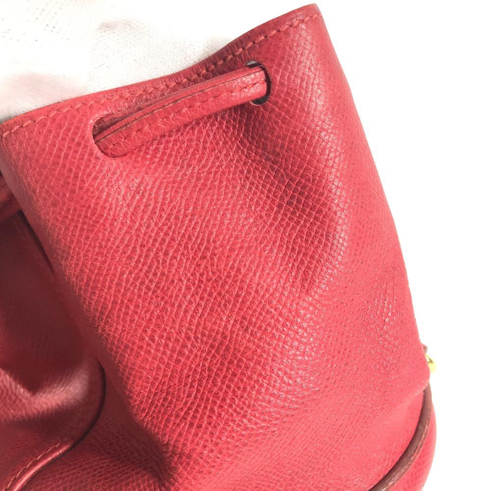 HERMES Tassel fringe Manjoire Drawstring bag Shoulder Bag Courchevel Red